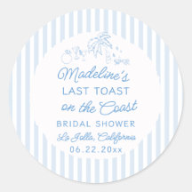 Letzte Toast Küstenblauene Arch-Brautjunggesellinn