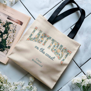 LETZTE TOAST Varsity Letters Blue Retro Floral Tasche