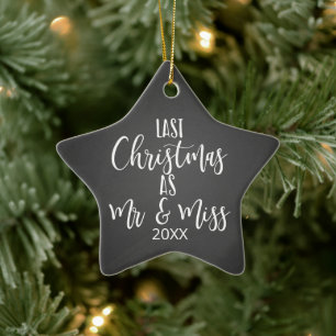 letzte Weihnachten als Mr. und Miss Christmas Keramik Ornament