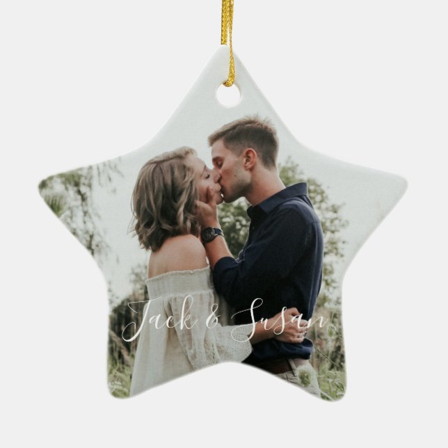 letzte Weihnachten als Mr. und Miss Weihnachten Ke Keramik Ornament (Hinten)