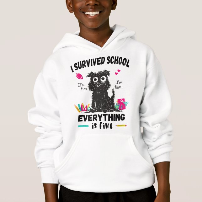 Letzten Schultag überlebte ich die Schule Hoodie (Vorderseite)