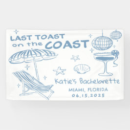 Letzten Toast am Blue Bachelorette Wochenende Banner
