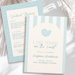Letzten Toast am Blue Bachelorette Wochenende Einladung