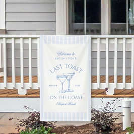 Letzten Toast am Strand Blue Bachelorette Banner