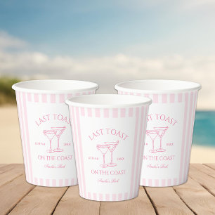 Letzten Toast am Strand von Pink Beach Bachelorett Pappbecher