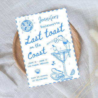 Letzten Toast am Wochenende des Küstenbachelorette Einladung