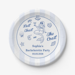 Letzten Toast am Wochenende des Küstenbachelorette Pappteller