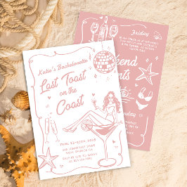 Letzten Toast am Wochenende des rosa Bachelorette- Einladung