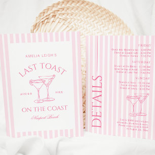 Letzten Toast am Wochenende des rosa Bachs Einladung