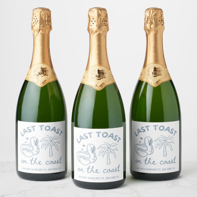 Letzten Toast an der Küste Bachelorette Champagne (Flaschen)