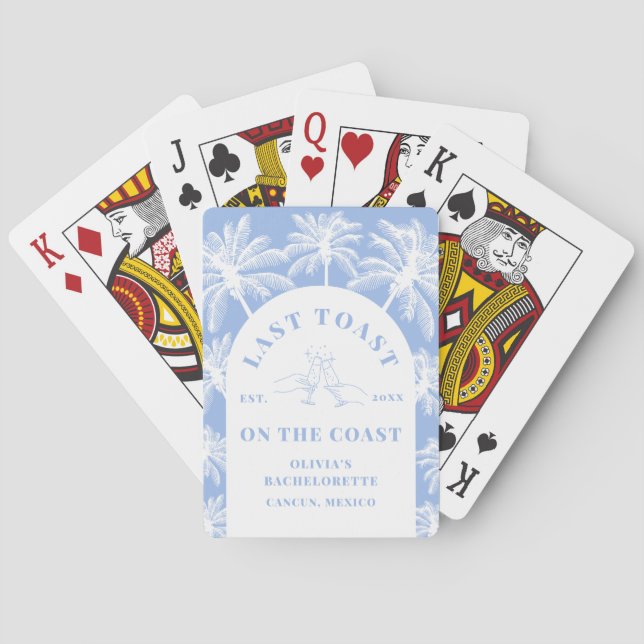 Letzten Toast an der Küste Strand Bachelorette Spielkarten (Rückseite)