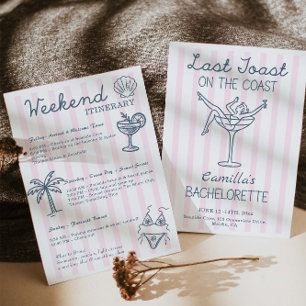 Letzten Toast an der Küste Whimsical Bachelorette Einladung