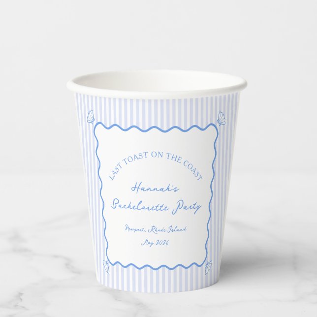 Letzten Toast auf dem Blue Junggeselinnen-Abschied Pappbecher (Vorderseite)