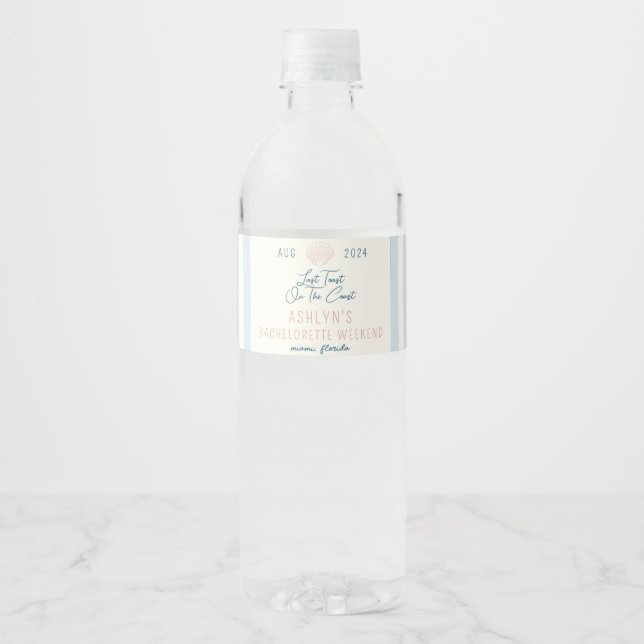 Letzten Toast auf der Bachelorette-Wasserflasche (Vorderseite)
