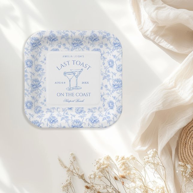 Letzten Toast auf der Flora-Küste Bachelorette Pappteller (Von Creator hochgeladen)