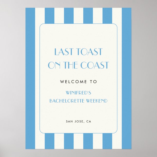 Letzten Toast auf der Küste Bachelorette Begrüßung Poster (Vorne)