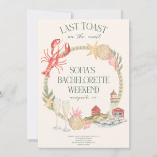 Letzten Toast auf der Küste Bachelorette Einladung