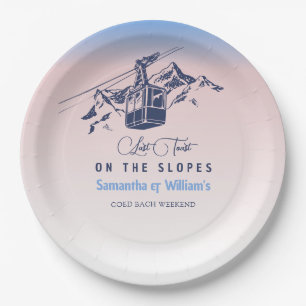 Letzten Toast auf der Piste Ski Bachelorette Viele Pappteller