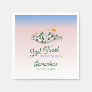 Letzten Toast auf der Piste Skifahren Winter BACH Serviette