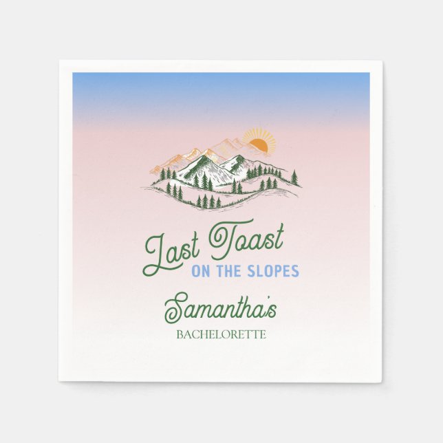 Letzten Toast auf der Piste Skifahren Winter BACH  Serviette (Vorderseite)