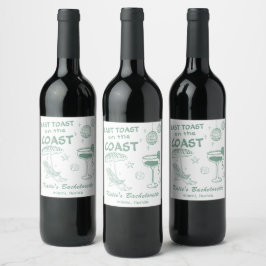 Letzten Toast Coast Beach Green Junggeselinnen-Abs Weinetikett