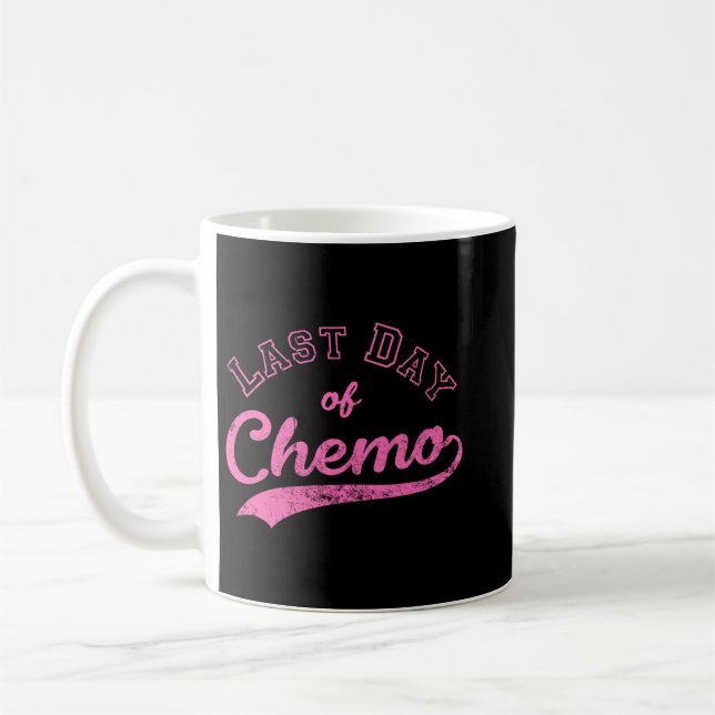 Letzter Chemo - Pink Brustkrebs kämpfen Kaffeetasse (Links)