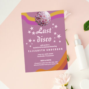 Letzter Disco-Retro-70er-Junggesellinnenabschied Einladung