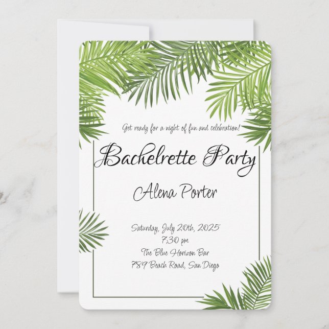 Letzter Flug vor dem Ring Bachelorette Bash Einladung (Vorderseite)