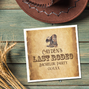 Letzter Rodeo-Cowboy-Grunge-Braun-Junggesellenabsc Serviette