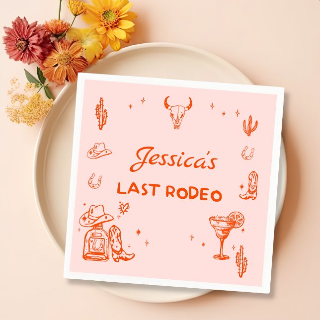 Letzter Rodeo Cowgirl Cocktail Junggeselinnen-Absc Serviette (Von Creator hochgeladen)