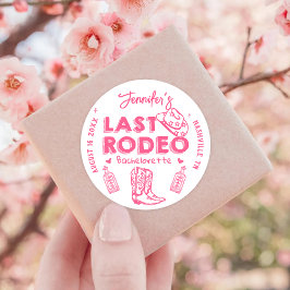 Letzter Rodeo Cowgirl Junggeselinnen-Abschied Runder Aufkleber