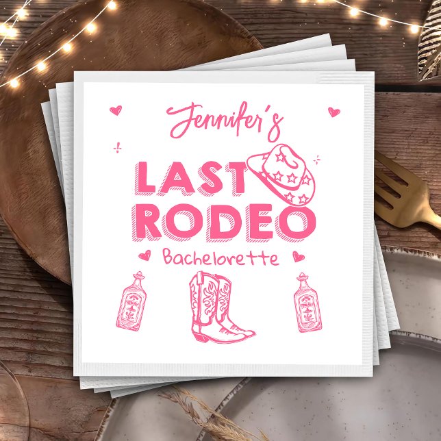 Letzter Rodeo Cowgirl Junggeselinnen-Abschied Serviette (Von Creator hochgeladen)