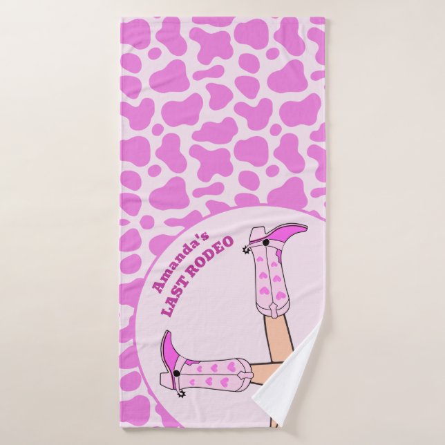 Letzter Rodeo Pink Cowgirl Bridal Junggeselinnen-A Badehandtuch (Badehandtuch)