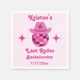 Letzter Rodeo Pink Disco Cowgirl Junggesellinnenab Serviette