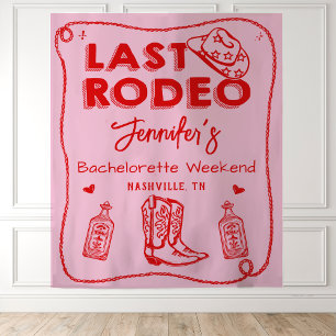 Letzter Rodeo Pinke Rote Cowgirl Junggesellinnen-W Wandteppich