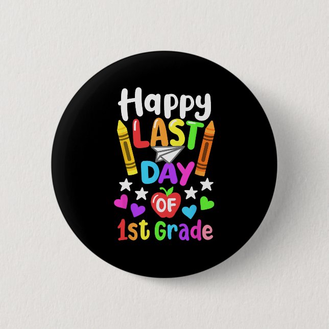 Letzter Schultag 1. Klasse CL 2024 Kinder Button (Vorderseite)