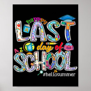 Letzter Schultag 2024 Hallo Sommer Jungen Mädchen  Poster