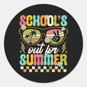 Letzter Schultag für die Sommerlehrer Jungs G Runder Aufkleber