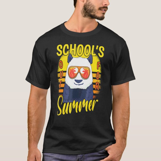Letzter Schultag für Sommerferien Panda T-Shirt (Vorderseite)