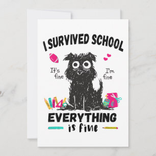 Letzter Schultag, ich habe die Schule überlebt  Einladung