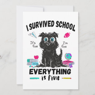 Letzter Schultag, ich habe die Schule überlebt  Einladung