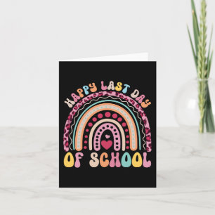 Letzter Schultag Lehrer Schüler Leopard Regenbogen Karte