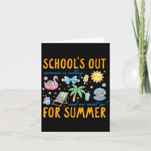 Letzter Schultag Sommerferien Schule ist aus Karte