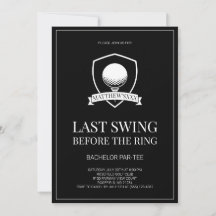 Letzter Schwung Schwarz-Weiß-Golf-Junggesellenabsc
