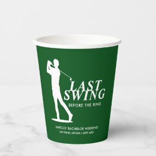Letzter Schwung vor dem Ring Golf Bachelor Pappbecher