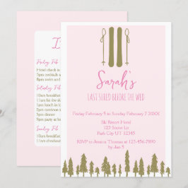 Letzter Shred Winter Ski Junggeselinnen-Abschied Einladung