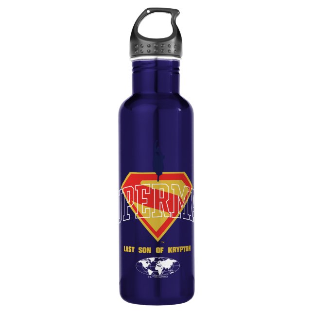 Letzter Sohn des Krypton Emblems Edelstahlflasche (Vorderseite)