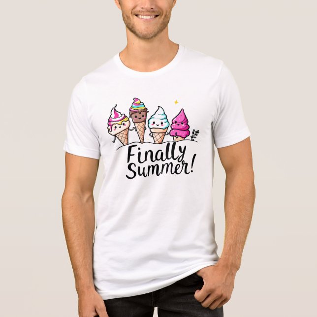 Letzter Sommer Niedliche Eiscreme Urlaub Tri-Blend Shirt (Vorderseite)