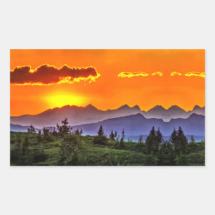 Letzter Sonnenuntergang Rechteckiger Aufkleber