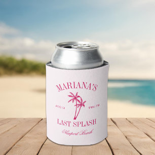 Letzter Spritzer Beach Palms Hot Pink Junggesellin Dosenkühler